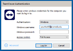 teamviewer authentication window