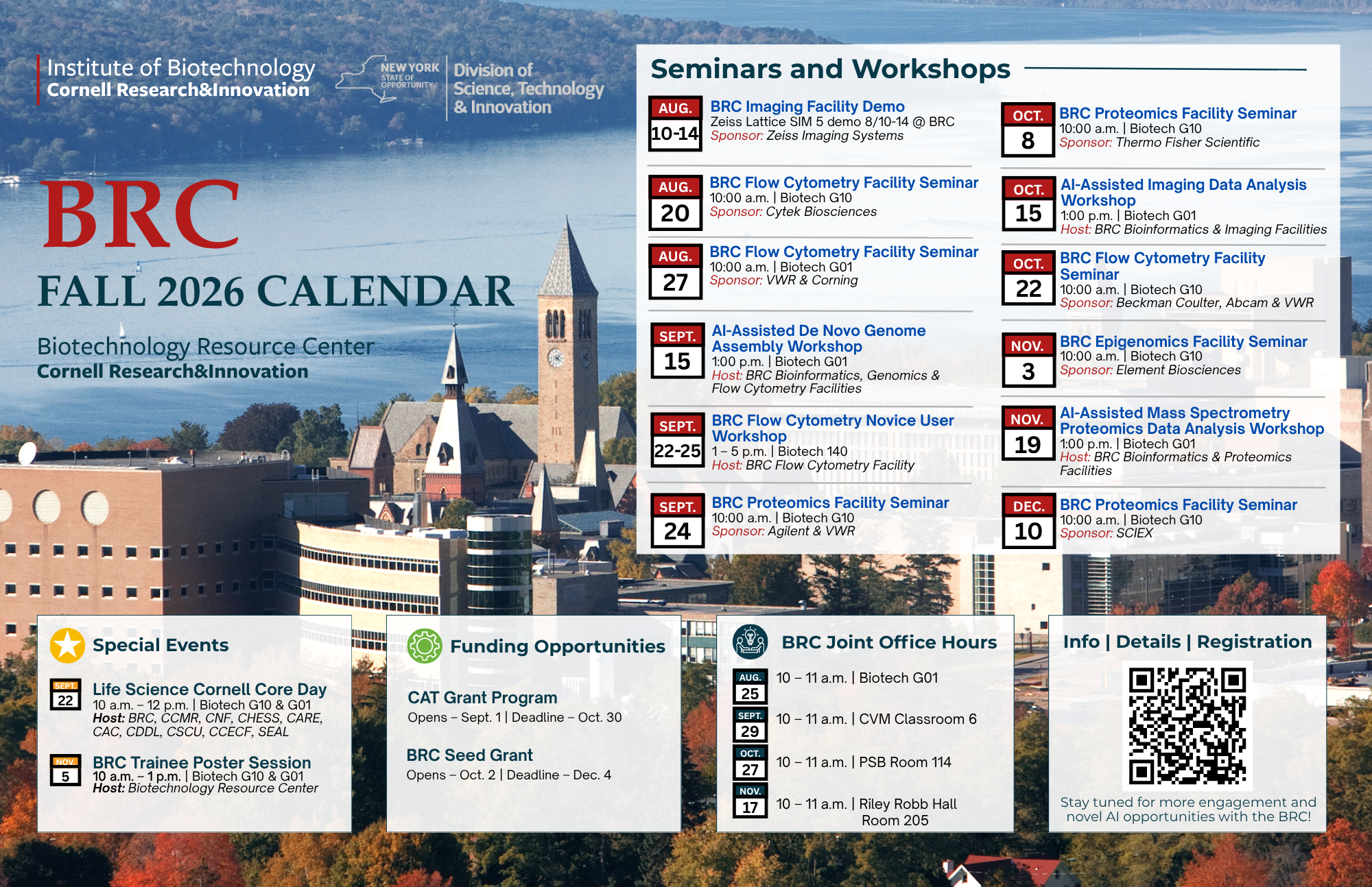 a poster listing BRC events for Fall 2026