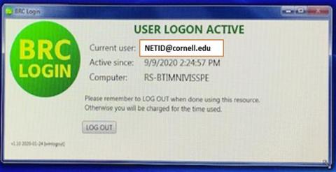 Screenshot of the BRC Login Client