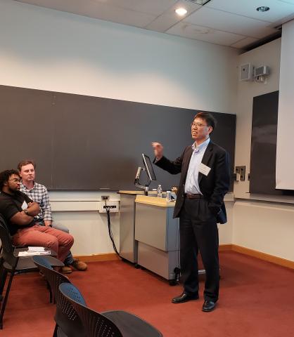 Sheng Zhang presenting a seminar